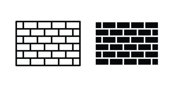 Wall icon solid glyph and line series icons