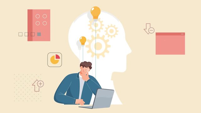 Entrepreneurship and Innovation -  Transforming a concept to Viable Business  - Animated Illustration  as MP4 File