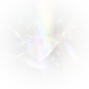 eon prism light bends through crystal textures. Abstract flares form soft rainbow streaks. PNG effect enhances transparent glowing overlay art.