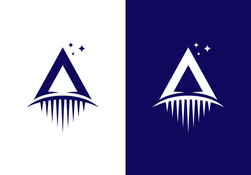 abstract design vector logo icon rocket initial letter A.