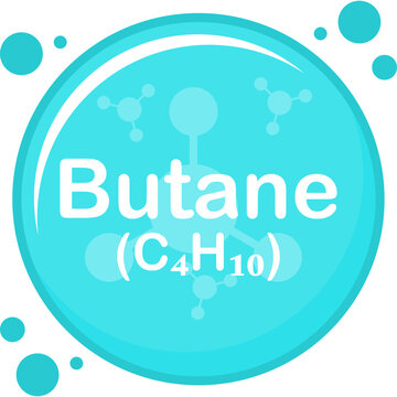 Butane molecule Illustration Design