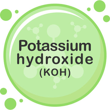 Potassium hydroxide molecule Illustration Design