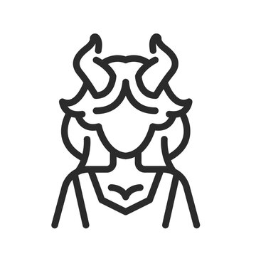 Devil woman icon. Simple Devil woman icon for social media, app and web design. Vector illustration
