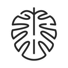 Monstera leaf icon. Simple Monstera leaf icon for social media, app and web design. Ideal for tropical, botanical and nature themed projects. Vector illustration © InvisionFrameStudio