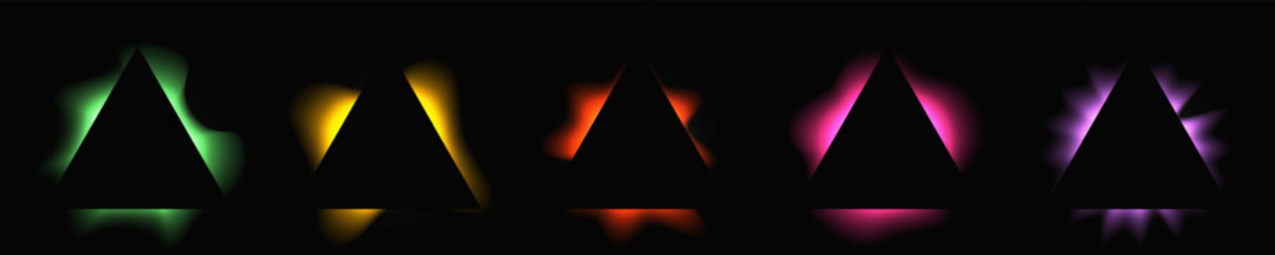 Set of triangle multicolor illuminate light frames