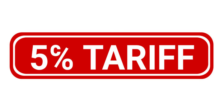 5 ℅ tariff stamp sign with background vector illustration. 