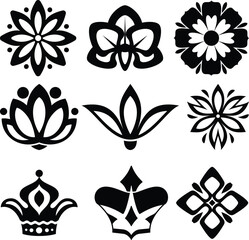 Fleur de lis decorative vector floral pattern set design illustration collection © YASIN