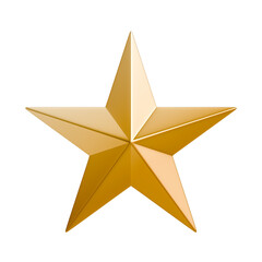 Obraz premium Single golden star. 3D render with glossy metallic finish, symbol of rating, quality, achievement and success