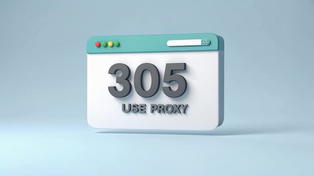Clean browser window interface illustrating 305 Use Proxy HTTP status code used for proxy server web connection handling