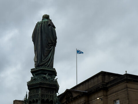 Scotland Flag Waving in Scenic Locations Across Scotland &ndash; National Saltire Symbol in Outdoor Landscapes