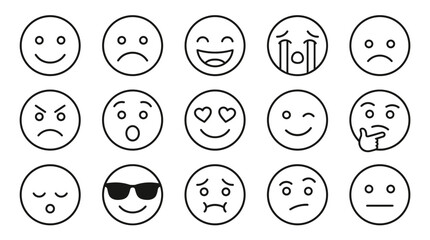Fototapeta premium Exploring emotional expressions through iconic emoji digital art minimalist design creative illustrations
