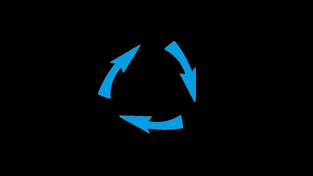 A video showcasing a circular arrow design on a black background