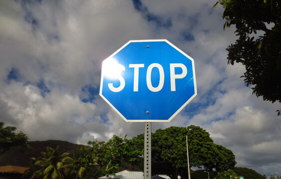 Blue Stop Sign, Hawaii
