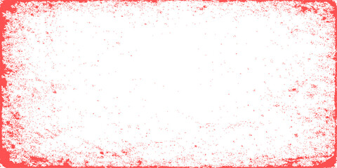 Red grunge background with a frame featuring blood paint splatters and ink stain textures in a dirty vector art illustration design for a decorative wallpaper backdrop © jaduuu