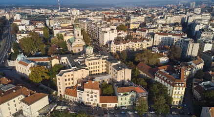 Obraz premium Aerial view of the old town of Belgrade. High quality photo