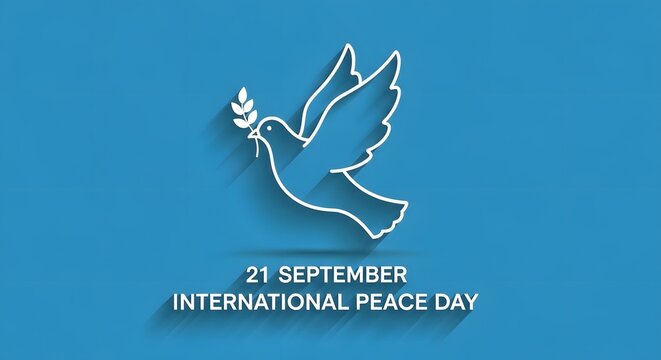 International peace day illustration with a white dove