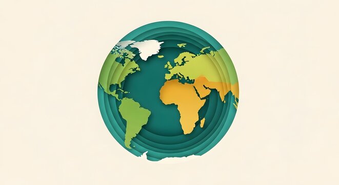 Stylized earth globe illustration on a neutral background