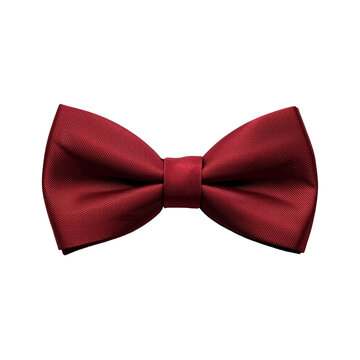 A red bow tie on transparent background