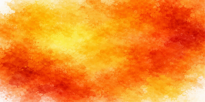An abstract orange background with burning red flames and yellow light creates a hot explosion pattern of smoke and heat in this grunge art texture illustration