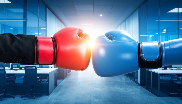 Showcasing a compelling visual narrative of conflict resolution in a corporate environment.