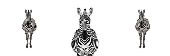 Obraz premium Wildlife Zebra Animal Portrait Set Isolated Transparent PNG