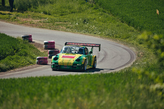 Rupert Schwaiger in his Porsche 911 GT2 Bi-Turbo at a Hillclimb Event