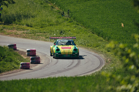 Rupert Schwaiger in his Porsche 911 GT2 Bi-Turbo at a Hillclimb Event