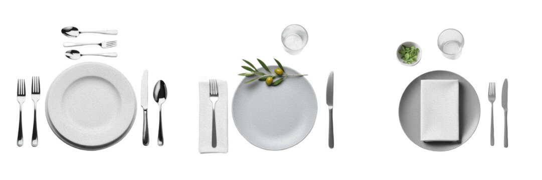 Fine Dining Table Setting Set Isolated Transparent PNG