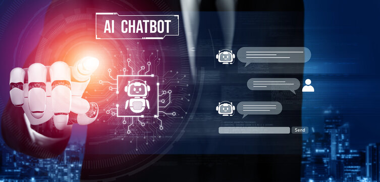 AI Virtual Assistant Artificial Intelligence Chatbot Controlled by Prompt Engineering for Explainable Generative AI information and LLM Deep Learning Technology for Smart Business Work Support. Vouch