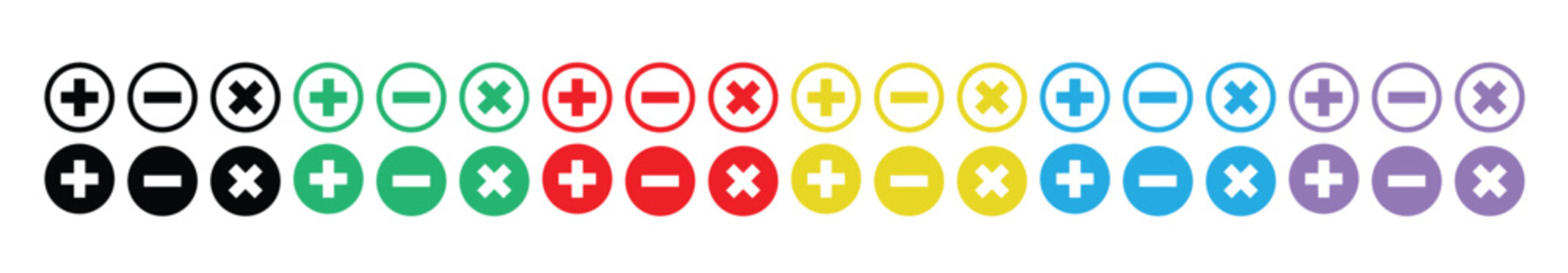 set of icons for web design, check mark icons button set. Yes or no checkmark sign. Check box icon with right and wrong buttons. colorful tick box and red cross symbol