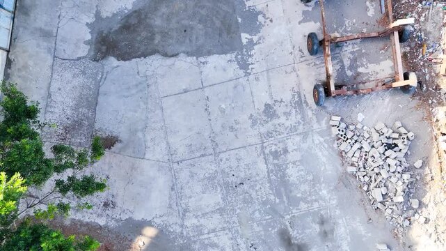 landing urban texture concrete ground drone travel motion downfall chaos grey down flying levitating industrial levitation industry grunge rough surface - Andalusia, Spain - 2025