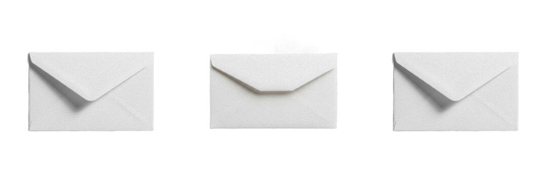 White Blank Mailing Envelope PNG - Mail Letter Contact Message Delivery Business Communication Isolated on Transparent Background for Web Contact