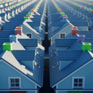 Endless Rows of Identical Houses Stretching to the Horizon.