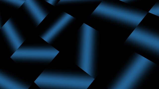 Abstract graphic background with 3D black and blue color gradient motion, seamless loop