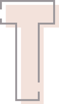 Letter T with overlapping effect