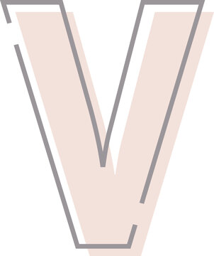Letter V with overlapping effect