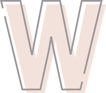 Letter W with overlapping effect
