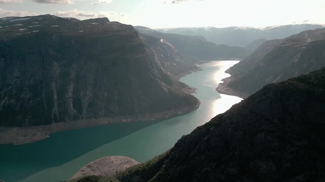 Famous Trolltunga in summer in Norway