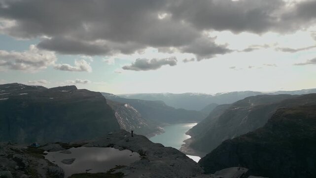Famous Trolltunga in summer in Norway
