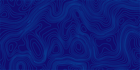 Blue abstract topographic map contour lines background. Vector wavy geographic terrain pattern for tech and design. high-quality abstract background featuring bright blue topographic contour lines © Creative Lis