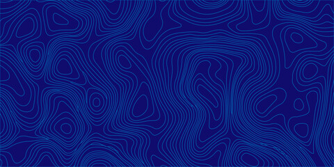 Blue abstract topographic map contour lines background. Vector wavy geographic terrain pattern for tech and design. high-quality abstract background featuring bright blue topographic contour lines © Creative Lis
