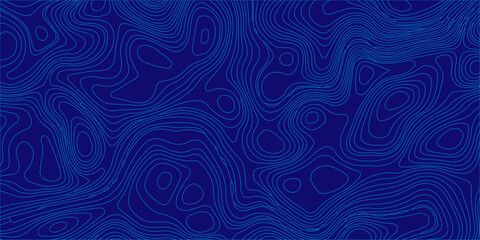 Blue abstract topographic map contour lines background. Vector wavy geographic terrain pattern for tech and design. high-quality abstract background featuring bright blue topographic contour lines © Creative Lis
