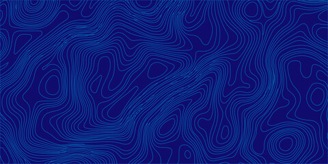 Blue abstract topographic map contour lines background. Vector wavy geographic terrain pattern for tech and design. high-quality abstract background featuring bright blue topographic contour lines © Creative Lis
