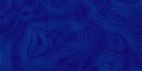 Blue abstract topographic map contour lines background. Vector wavy geographic terrain pattern for tech and design. high-quality abstract background featuring bright blue topographic contour lines © Creative Lis
