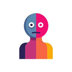 Obraz premium Person Icon Showing Dual Emotions with Contrasting Colors