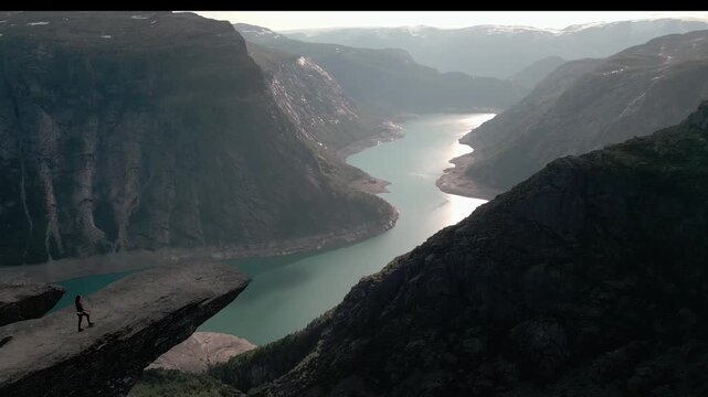 Famous Trolltunga in summer in Norway
