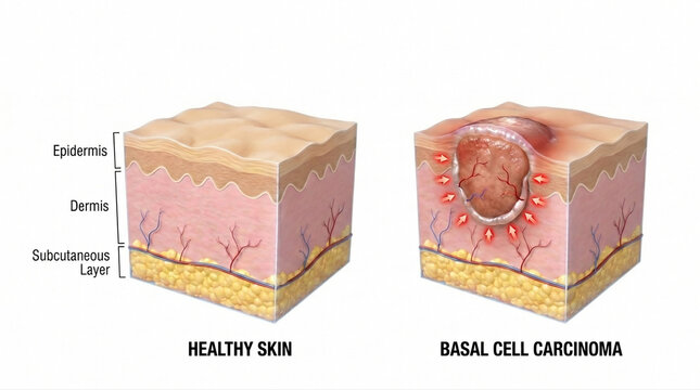 Basal Cell Carcinoma Skin Cancer Tumor Cross Section