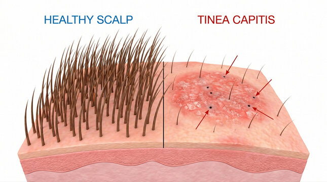 Tinea Capitis Scalp Fungal Infection and Hair Loss