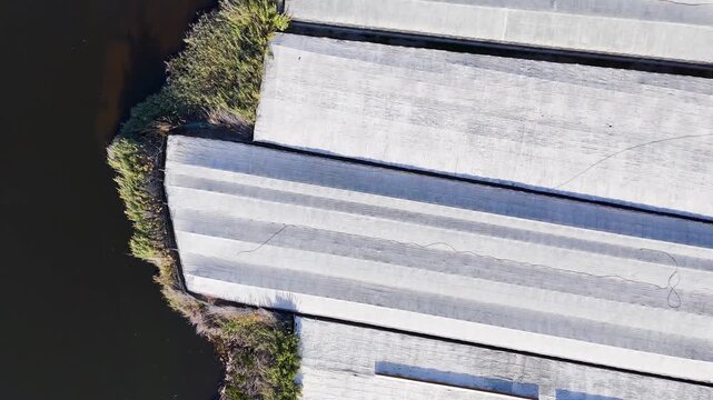 plastic sea texture drone greenhouse invernaderos field agriculture coastline border coast nature water industrial architecture industry farming - Andalusia, Spain - 2025