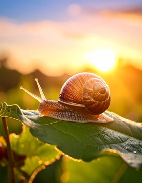 Snail on leaf